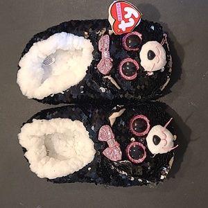 NWT TY Kiki Sequins Slippers Youth 1-3